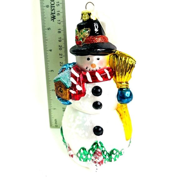 28 Christmas Ornaments Snow Theme & Bells Snowman Snowflakes Stars 28 pc lot - Picture 3 of 12